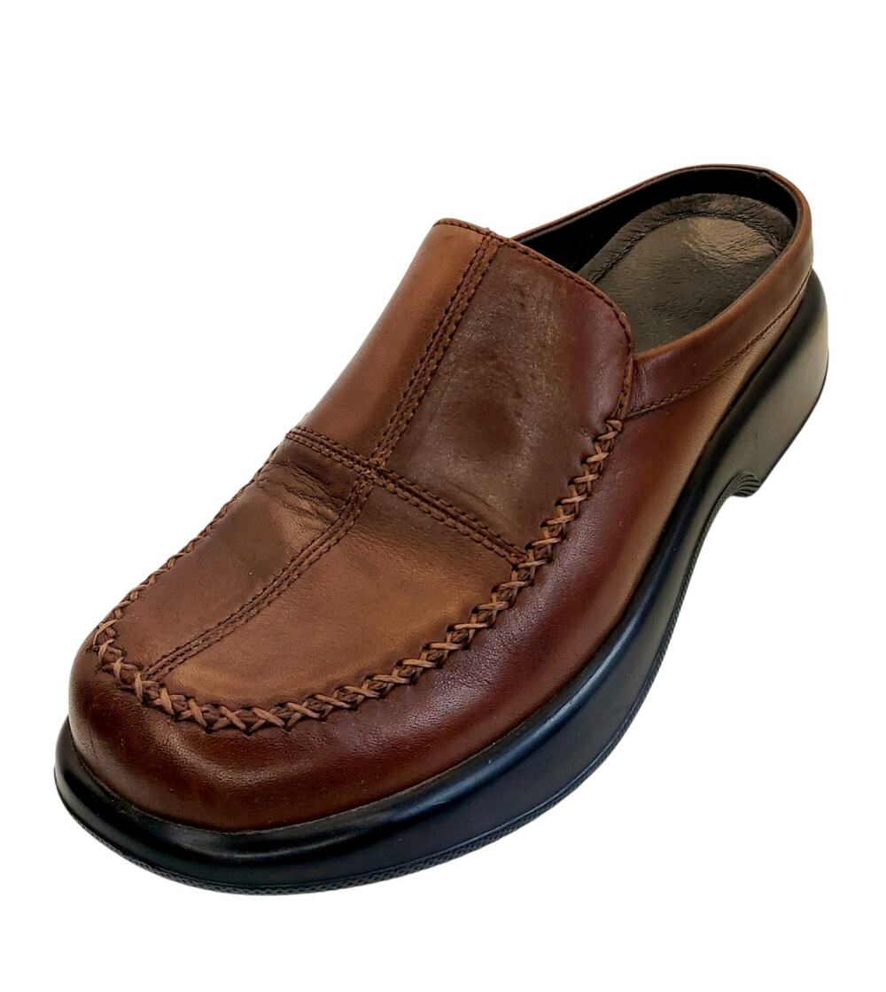 Dansko Madigan Women's Brown Leather Shoes Slip On Mule Clog Size EU 39 US 8.5